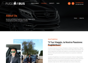 Sito web Pugliairbus.com per servizi NCC in Puglia e trasporti aeroportuali